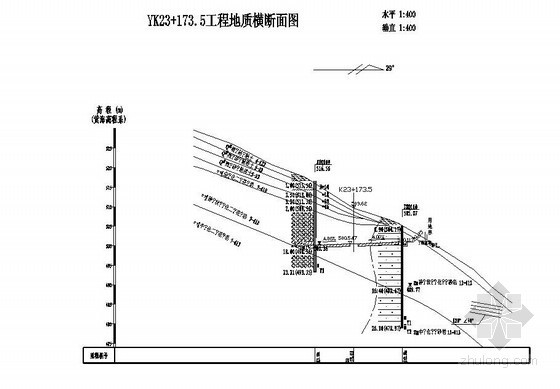 [福建]高速公路山岭特大桥地质勘察断面图- 