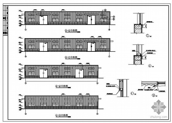 某36米双跨门式刚架厂房建筑结构图-4