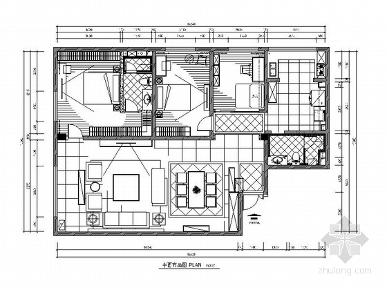 乌鲁木齐住宅cad资料下载-[新疆]精品简约欧式三居室装修CAD施工图（含效果图）