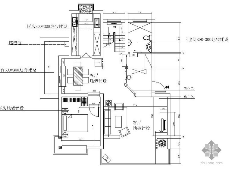 新中式酒店室内装修资料下载-新中式跃层室内装修图