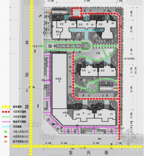 [陕西]artdeco风格高层居住区规划设计方案文本-artdeco风格高层居住分析图