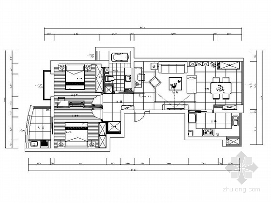 85平两居室样板间资料下载-[宁波]都市荣耀名宅高档现代两居室样板间装修图