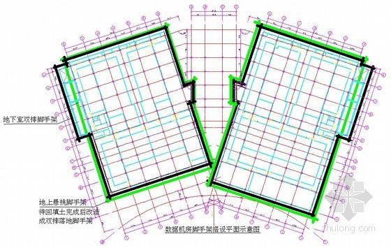 中庭脚手架施工方案资料下载-[山西]办公楼落地式钢管脚手架及悬挑脚手架施工方案