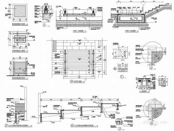 主入口详图cad资料下载-别墅区主入口区节点施工详图