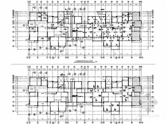 [江苏]20层剪力墙结构住宅楼结构施工图（223根空心方桩）-结构平面布置图及板配筋图