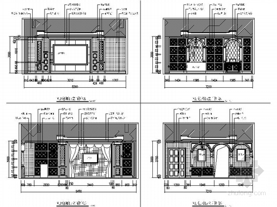 某酒店欧式古典豪华商务会所室内装修设计施工图（含效果）-某酒店欧式古典豪华商务会所室内装修立面图