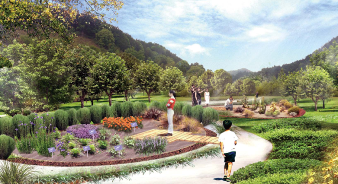 小区植物景观规划设计资料下载-[浙江]滨江山谷生态养生药用植物园景观规划设计方案