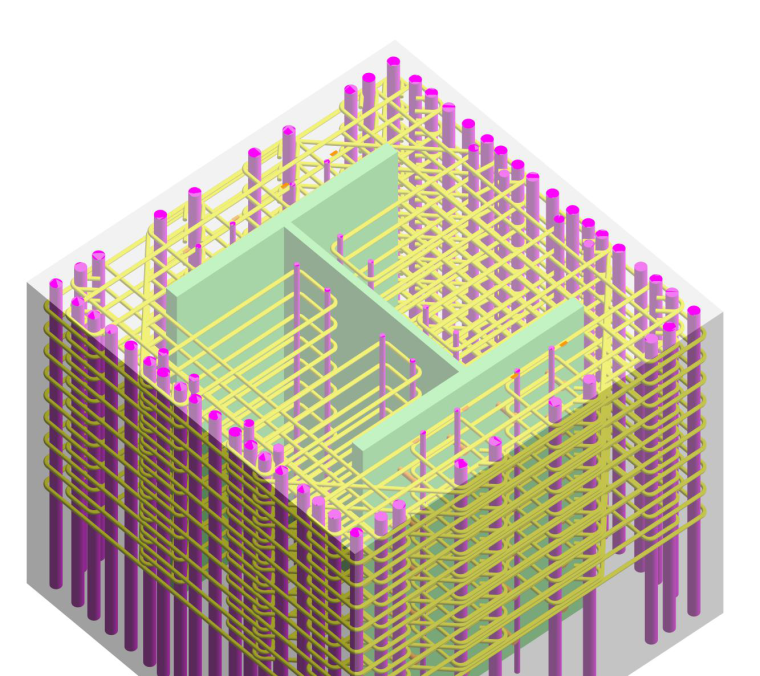 [深圳]旅检区劲性钢骨柱、梁钢筋施工方案-柱身钢筋模型