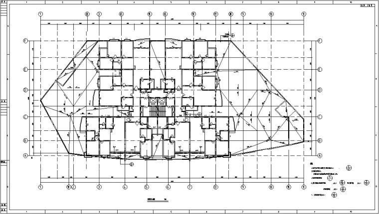 3套高层商住综合楼建筑设计施工图CAD-高层商住大厦建筑平面图3