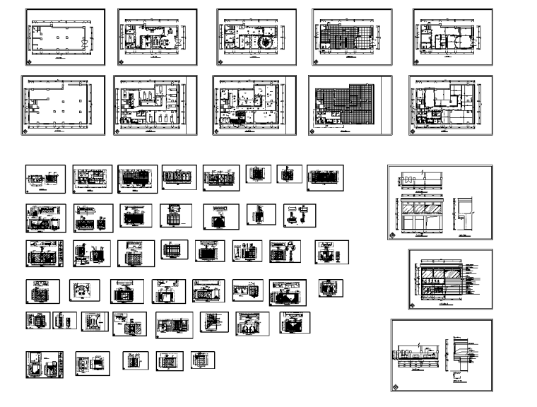 某美容院全套室内装修设计CAD图纸（67张）-总览图