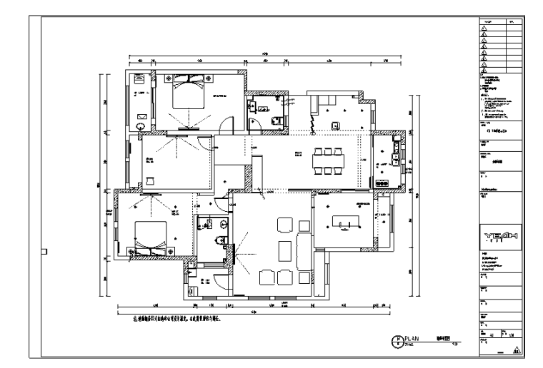 新中式坡屋顶住宅效果图资料下载-花木主题住宅空间设计施工图（附效果图）