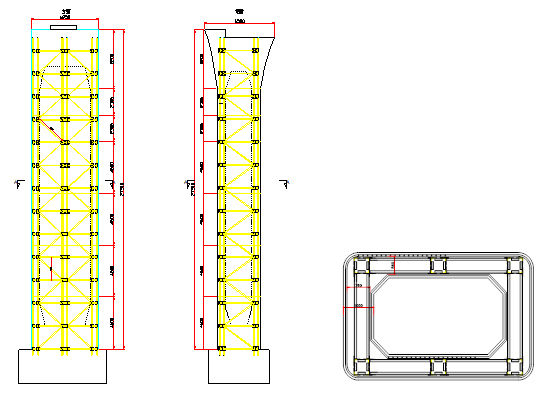 桥梁工程引桥墩身施工方案-墩身劲性骨架图（2）