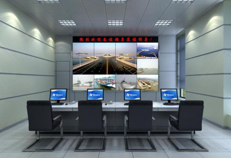 矮墙电视墙装修效果图资料下载-大型监控电视墙LCD大屏系统视频综合平台拼接方案