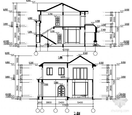 某二层小户型独立别墅建筑施工图-2