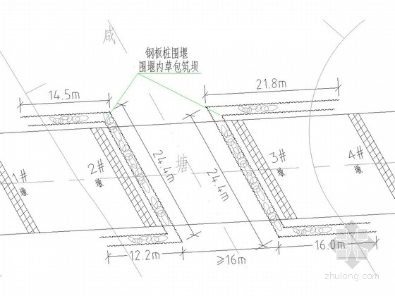 钢板桩竣工图资料下载-[上海]钢板桩围堰施工图