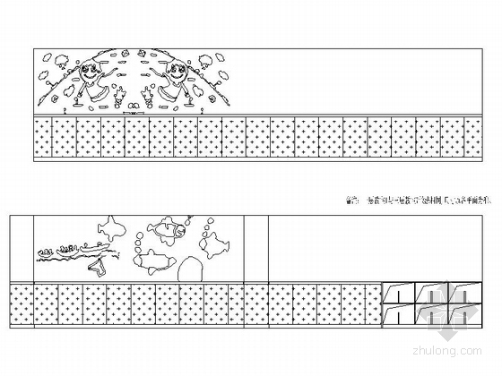 [新疆]维吾尔自治区清新现代风格幼儿园CAD装修施工图（含效果）教室立面图