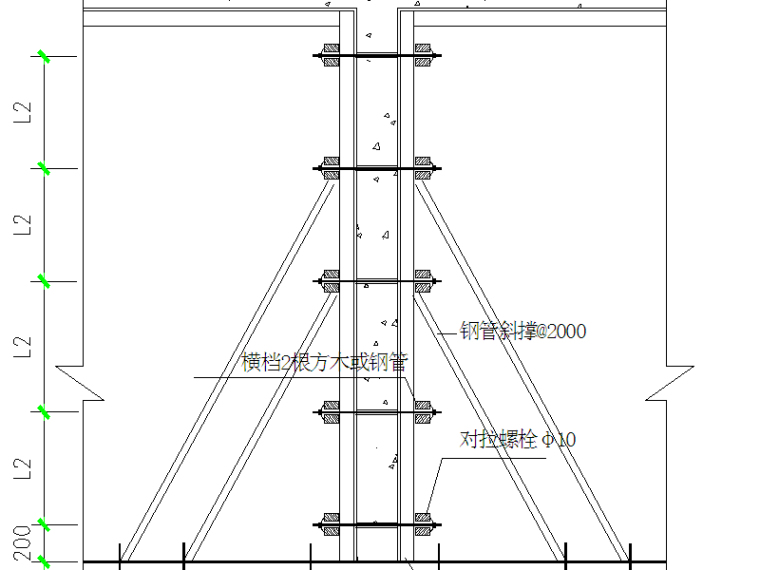 裙房顶梁板高大模板支撑体系搭设施工方案-墙模安装
