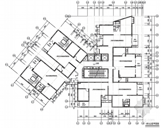 [成都]现代风格超高层商住楼建筑设计方案文本-现代风格超高层商住楼各层平面图