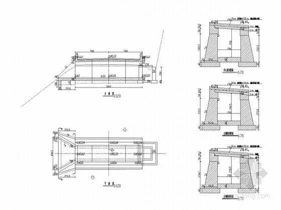 带竖井涵洞施工详图-平、立面图 