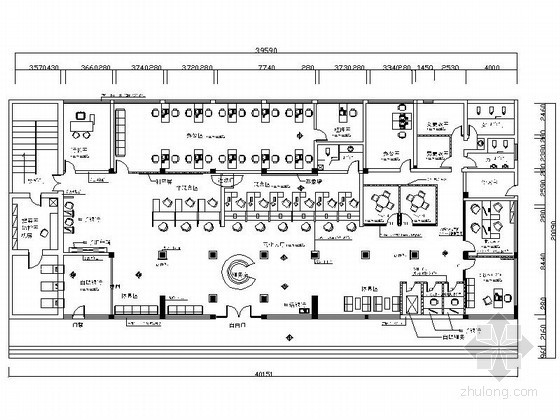 工商银行建筑设计效果图资料下载-某工商银行营业厅平面图