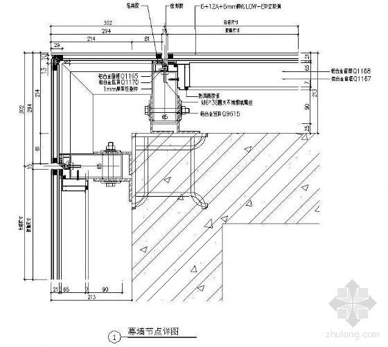 转角玻璃幕墙节点资料下载-玻璃幕墙节点详图（二）－转角处