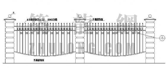 围墙建设标准资料下载-标准围墙详图（二）