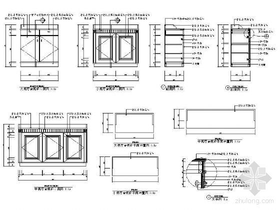 音乐餐吧设计CAD资料下载-备餐柜详图