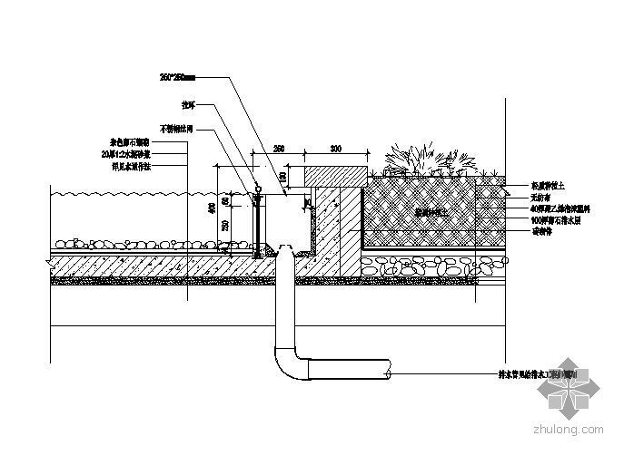 湿地溢水口施工图资料下载-水池溢水口标准作法剖面