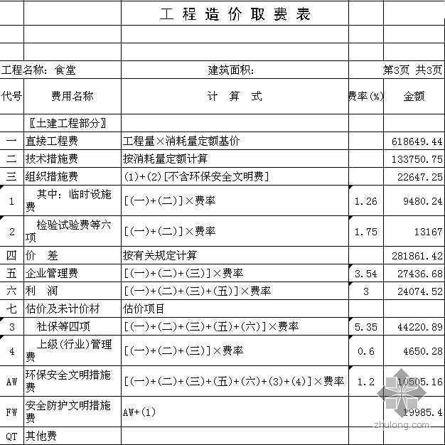 江西省定额书资料下载-江西省某食堂土建工程预算书（2009）