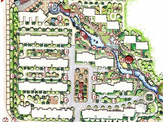 锦绣香江花园景观设计资料下载-[淮安]花园小区景观设计方案
