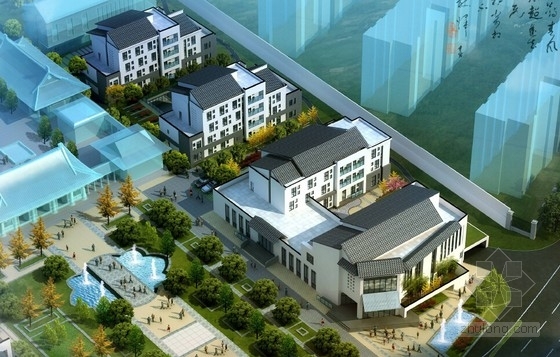 DKV养老院建筑设计资料下载-[上海]传统中式风格养老院建筑设计方案文本（含CAD）
