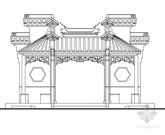 景观亭子中式节点图资料下载-门亭节点大样图