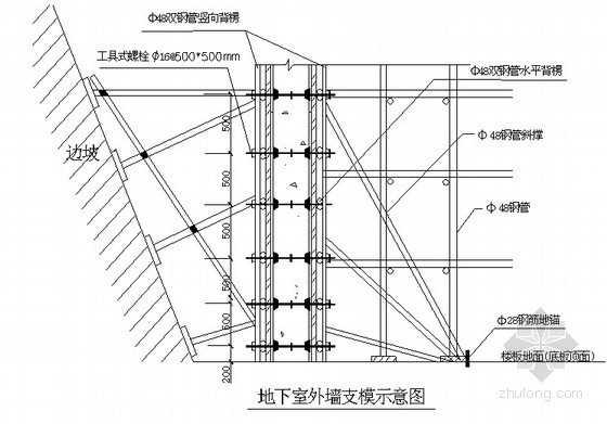 钢龙骨节点图资料下载-[北京]框剪科研楼模板工程施工方案（附节点图及计算）