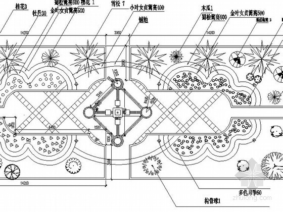 日系庭院绿化设计资料下载-某企业庭院绿化施工图设计