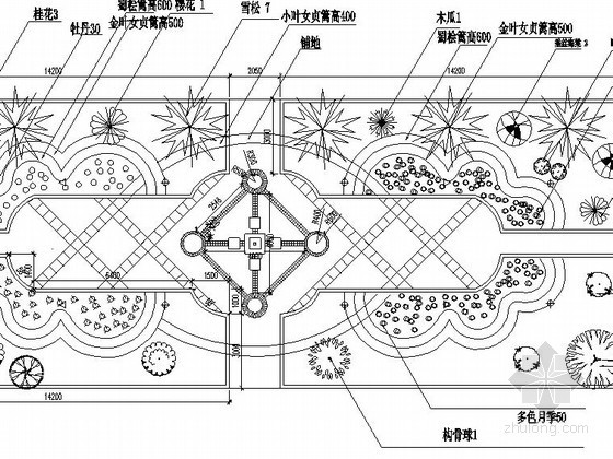 庭院设计绿化资料下载-某企业庭院绿化施工图设计