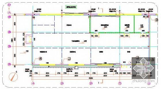 [广东]2015年钢架结构车间建筑安装工程预算书(含图纸)-平面图