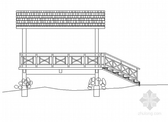 亲水木平台剖面资料下载-双坡水木亭施工详图