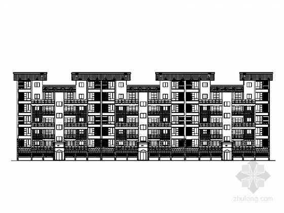 中式小区住宅楼模型资料下载-[都江堰]某住宅小区五层板式住宅楼建筑施工图(17号)