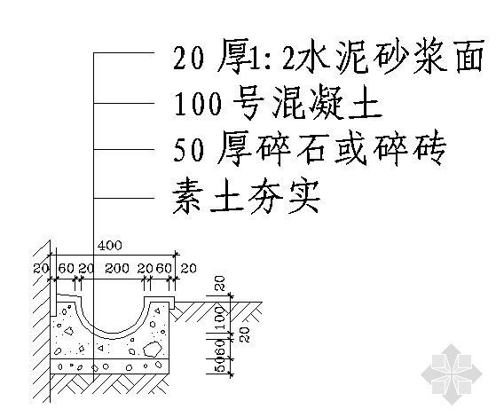 明沟散水施工图资料下载-散水明沟03