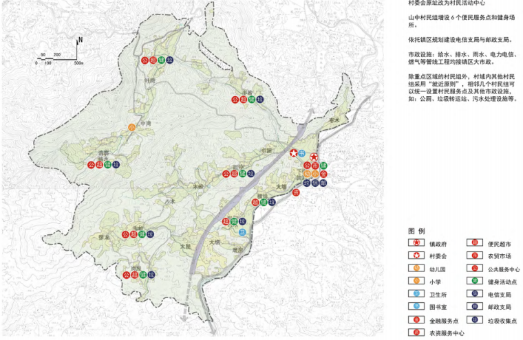 [安徽]请水寨村村庄改造规划方案文本-村域公共服务设施规划图