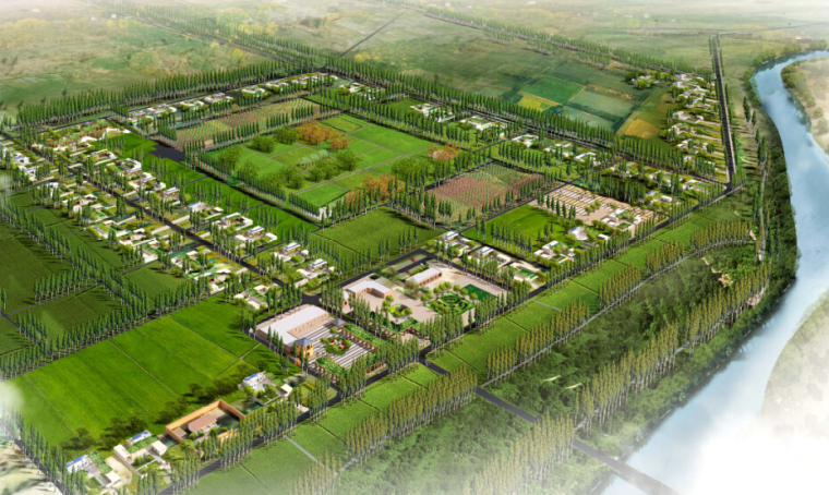 [新疆]阿纳库勒新农村规划设计-新农村规划设计——局部鸟瞰图2