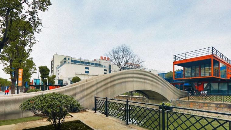 宝山桥施工图资料下载-清华徐卫国教授团队建成世界目前最大混凝土3D打印步行桥
