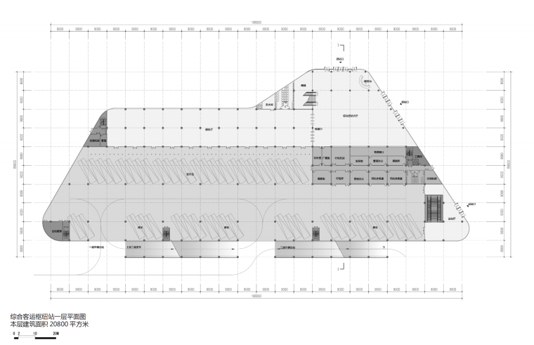 [安徽]合肥绿地之窗城市综合体竞标方案文本PDF（同济院）-客运枢纽站一层平面图