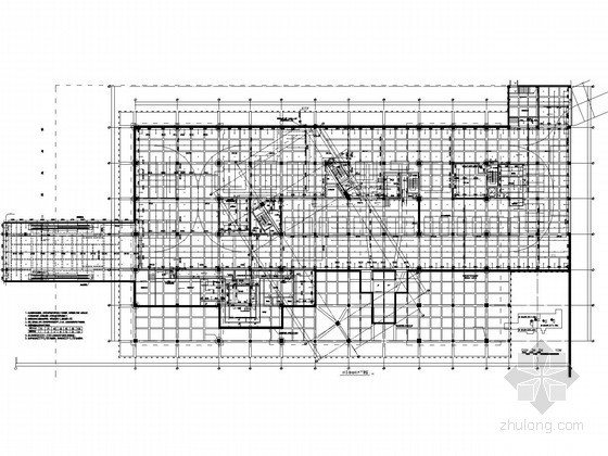 [贵州]活动中心建筑给排水施工图（大空间智能灭火 雨水回用）-地下一层自动喷淋平面布置图 