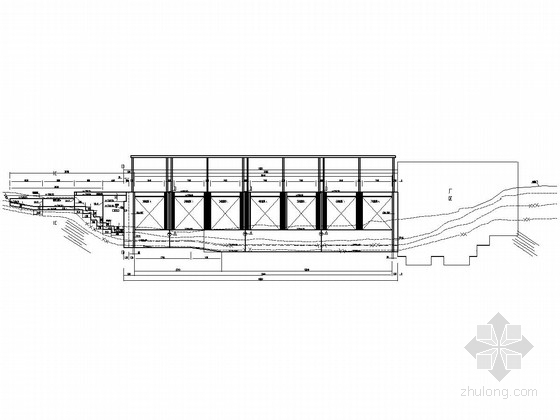 [四川]低水头河床式小型电站工程施工图(闸坝 观测设施)-上游立面施工图 