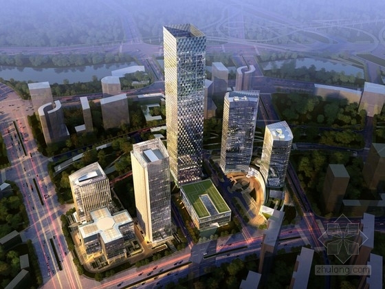 现代建筑办公楼资料下载-[北京]现代风格超高层办公楼建筑方案文本