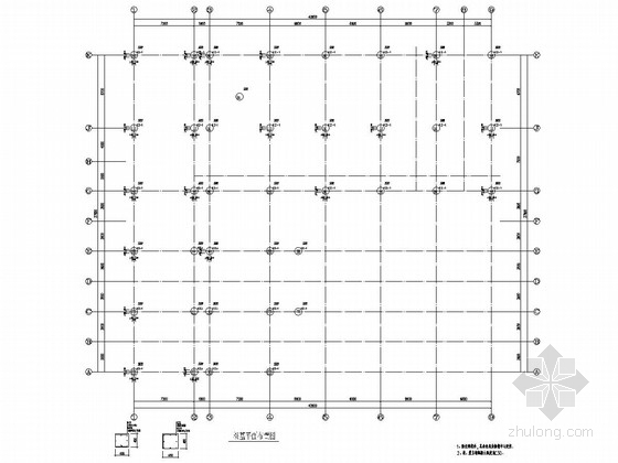 [四川]四层框架结构驾校办公楼结构施工图（含建筑图）-桩基平面布置图 