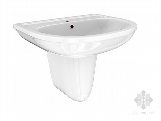 洗手盆节点CAD图资料下载-烤瓷洗手盆3D模型下载