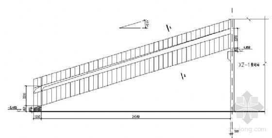 25米钢桁架桥梁图纸资料下载-某30米封闭式钢桁架通廊图纸