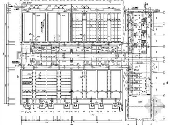 给水厂V型滤池工艺图资料下载-大庆某水厂均质滤料滤池及反冲洗泵房图纸